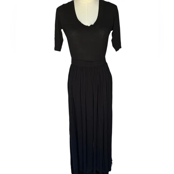 Free People Beach Wide Leg Rosebowl Jumpsuit Black Size Medium - Picture 2 of 12